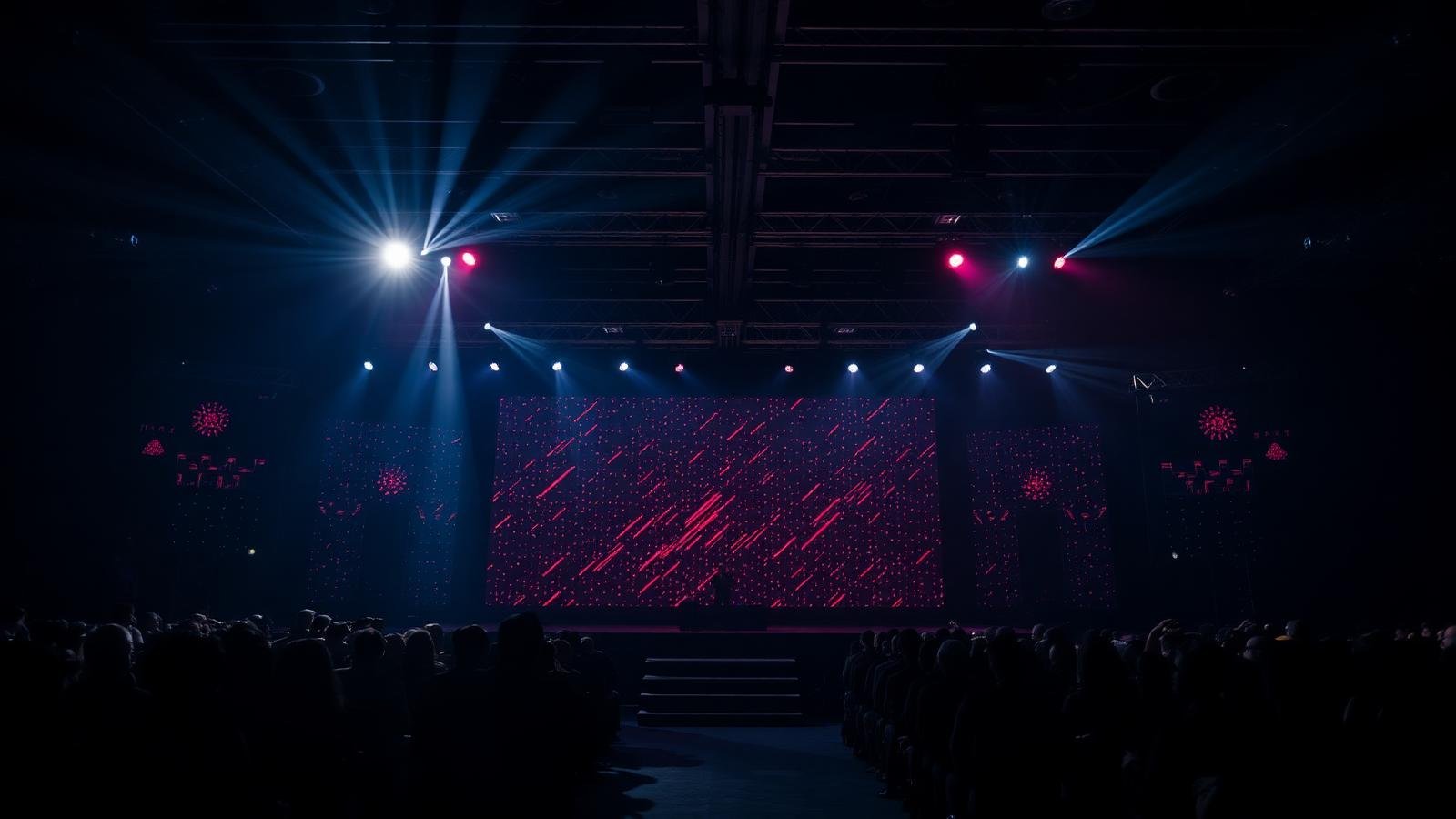 Large corporate stage with audience — event management company in India