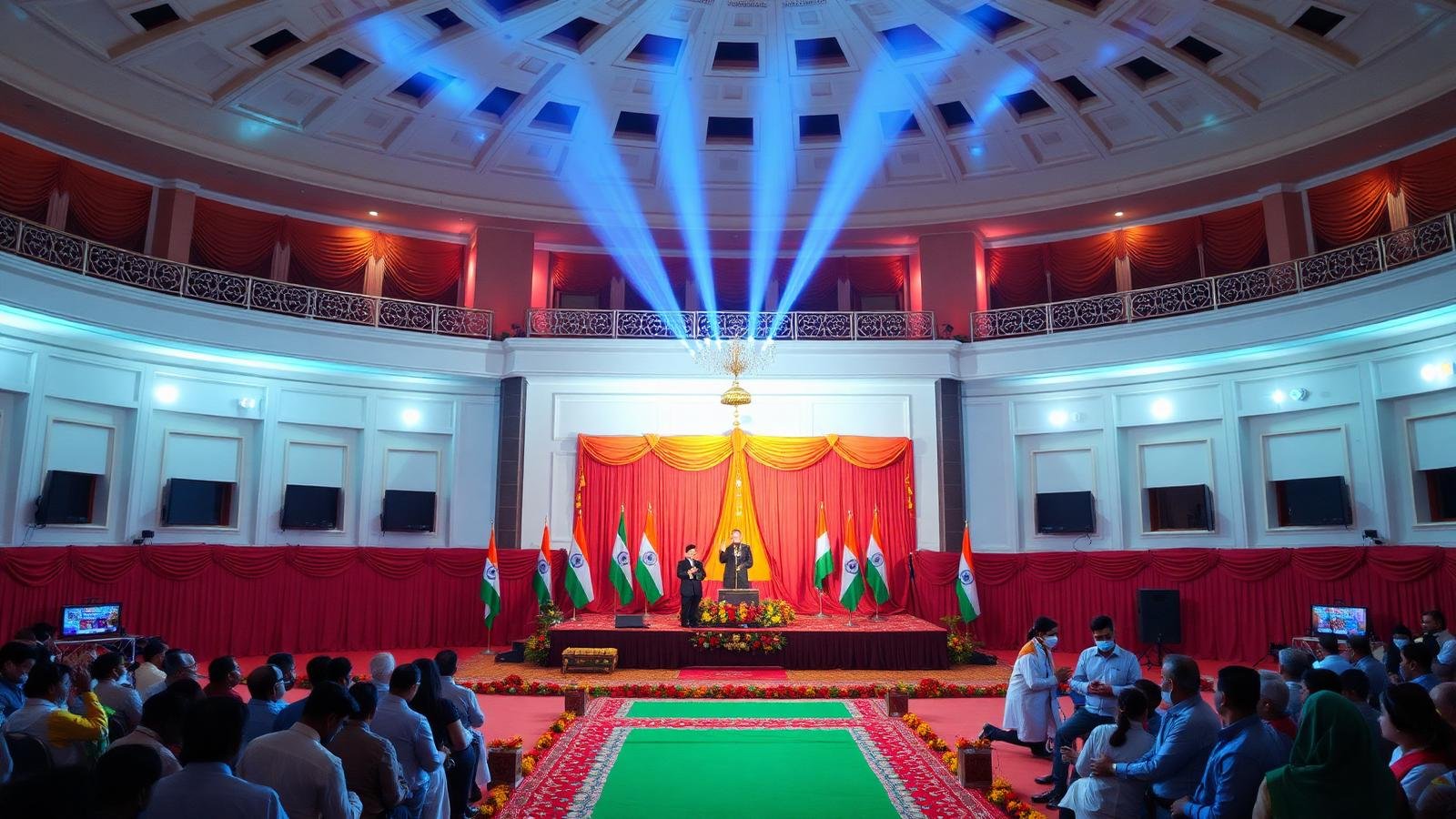 Indian government ceremonial event stage — TKC Talent government event management